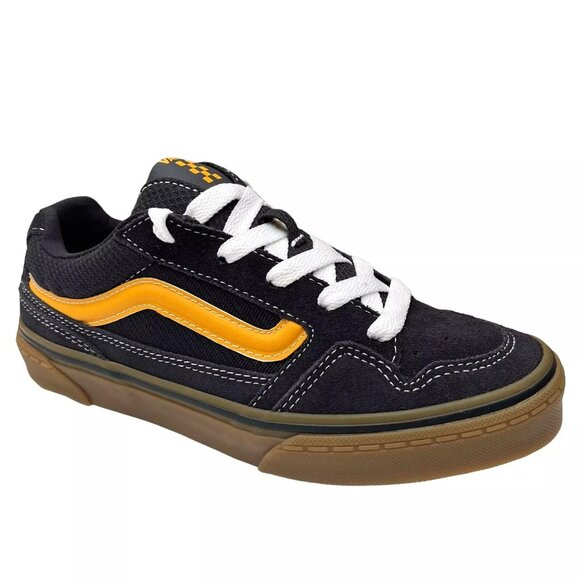 Vans Caldrone Youth Boy's Suede Sneakers Size 3 Navy Blue Classic Stylish Shoes - Picture 2 of 16